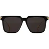 Bottega Veneta Sunglasses & Eyewear-- Metal Oversize Square Sunglasses - Black Grey - Sunglasses - Eyewear - Avvenice