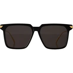 Bottega Veneta Sunglasses & Eyewear-- Metal Oversize Square Sunglasses - Black Grey - Sunglasses - Eyewear - Avvenice