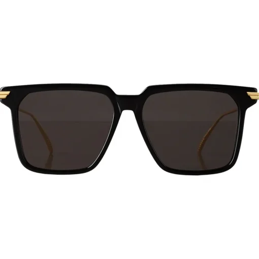 Bottega Veneta Sunglasses & Eyewear-- Metal Oversize Square Sunglasses - Black Grey - Sunglasses - Eyewear - Avvenice