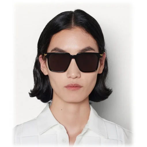 Bottega Veneta Sunglasses & Eyewear-- Metal Oversize Square Sunglasses - Black Grey - Sunglasses - Eyewear - Avvenice