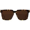 Bottega Veneta Sunglasses & Eyewear-- Metal Oversize Square Sunglasses - Brown Havana - Sunglasses - Eyewear - Avvenice