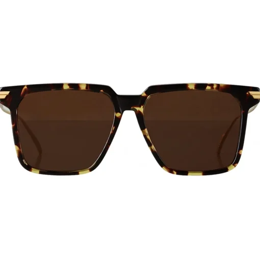 Bottega Veneta Sunglasses & Eyewear-- Metal Oversize Square Sunglasses - Brown Havana - Sunglasses - Eyewear - Avvenice