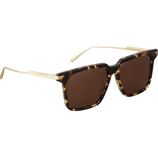 Bottega Veneta Sunglasses & Eyewear-- Metal Oversize Square Sunglasses - Brown Havana - Sunglasses - Eyewear - Avvenice