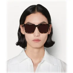 Bottega Veneta Sunglasses & Eyewear-- Metal Oversize Square Sunglasses - Brown Havana - Sunglasses - Eyewear - Avvenice