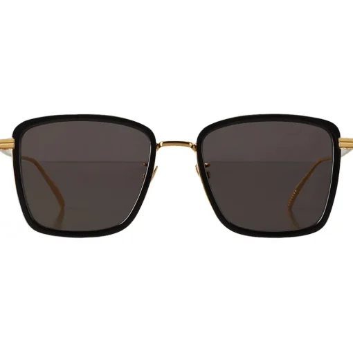 Bottega Veneta Sunglasses & Eyewear-- Rectangular Sunglasses - Black Gold - Sunglasses - Eyewear - Avvenice