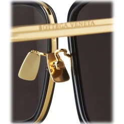 Bottega Veneta Sunglasses & Eyewear-- Rectangular Sunglasses - Black Gold - Sunglasses - Eyewear - Avvenice