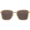 Bottega Veneta Sunglasses & Eyewear-- Rectangular Sunglasses - Brown Beige - Sunglasses - Eyewear - Avvenice