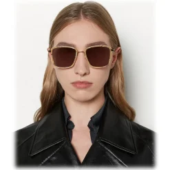 Bottega Veneta Sunglasses & Eyewear-- Rectangular Sunglasses - Brown Beige - Sunglasses - Eyewear - Avvenice