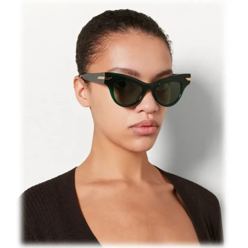 Bottega Veneta Sunglasses & Eyewear-- The Original 04 Cat Eye Sunglasses - Green - Sunglasses - Eyewear - Avvenice