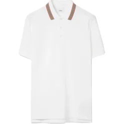 Burberry T-shirt-- Cotton Polo Shirt - White - Exclusive Collection - Avvenice