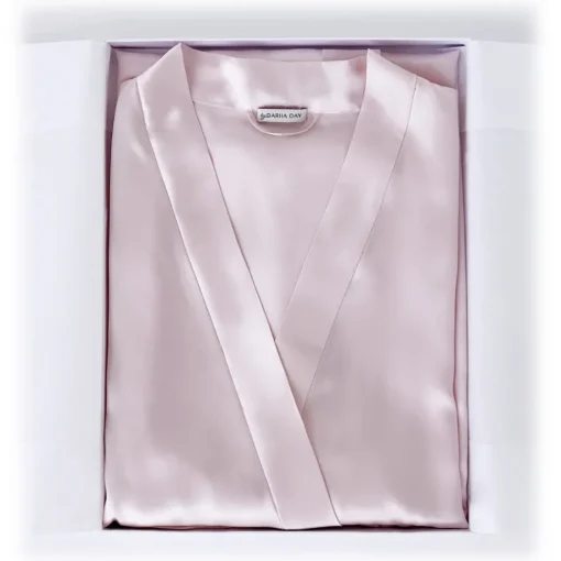 by Dariia Day Shirts-- Long Silk Robe - Blush Pink - Fashion - New Collection - Mulberry Silk - Artisan Silk Robe - Luxury - Avvenice