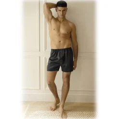 by Dariia Day Swimwear-- Silk Boxers - Midnight Black - Fashion - New Collection - Mulberry Silk - Artisan Silk Boxers - Luxury - Avvenice