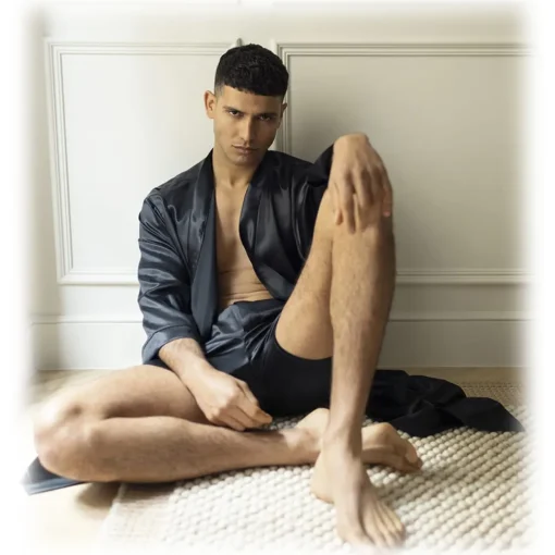 by Dariia Day Swimwear-- Silk Boxers - Midnight Black - Fashion - New Collection - Mulberry Silk - Artisan Silk Boxers - Luxury - Avvenice