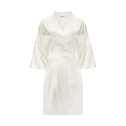 by Dariia Day Dresses-- Silk Robe - Powder White - Fashion - New Collection - Mulberry Silk - Artisan Silk Robe - Luxury - Avvenice