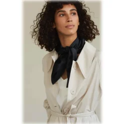 by Dariia Day Scarves-- Silk Scarf Square - Black Midnight - Fashion - New Collection - Mulberry Silk - Artisan Silk Scarf - Luxury - Avvenice