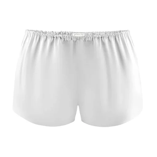 by Dariia Day Trousers-- Silk Shorts - Silver Grey - Fashion - New Collection - Mulberry Silk - Artisan Silk Shorts - Luxury - Avvenice