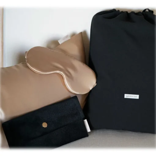 by Dariia Day Bedding-- Silk Travel Set - French Beige - Fashion - New Collection - Mulberry Silk - Artisan Silk Travel Set - Luxury - Avvenice