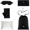 by Dariia Day Bedding-- Silk Travel Set - Midnight Black - Mulberry Silk - Artisan Silk Travel Set - Luxury - Avvenice