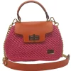 CapriNina Bags & Trolley|Bags-- Capriccio - Fine Bag Handmade in Capri - Fuchsia Orange - Handmade in Italy - Exclusive Luxury - Avvenice