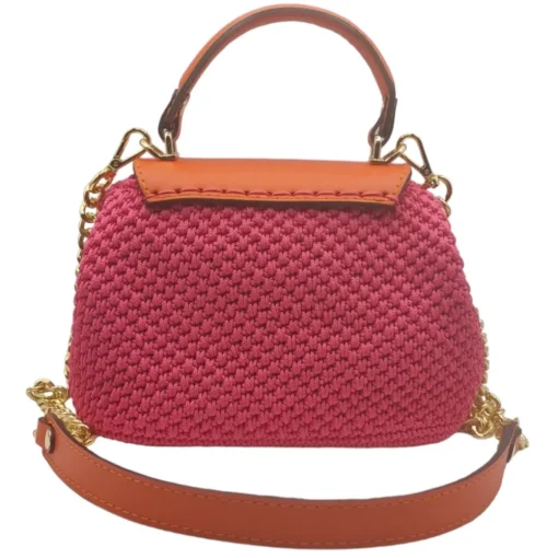 CapriNina Bags & Trolley|Bags-- Capriccio - Fine Bag Handmade in Capri - Fuchsia Orange - Handmade in Italy - Exclusive Luxury - Avvenice