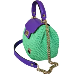 CapriNina Bags & Trolley|Bags-- Capriccio - Fine Bag Handmade in Capri - Violet Green - Handmade in Italy - Exclusive Luxury - Avvenice