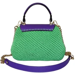 CapriNina Bags & Trolley|Bags-- Capriccio - Fine Bag Handmade in Capri - Violet Green - Handmade in Italy - Exclusive Luxury - Avvenice