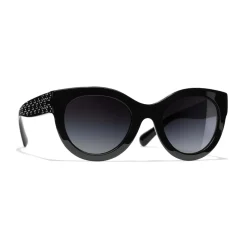 Chanel Sunglasses & Eyewear-- Butterfly Sunglasses - Black Gray Gradient - Eyewear - Avvenice