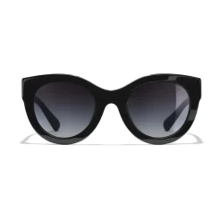 Chanel Sunglasses & Eyewear-- Butterfly Sunglasses - Black Gray Gradient - Eyewear - Avvenice