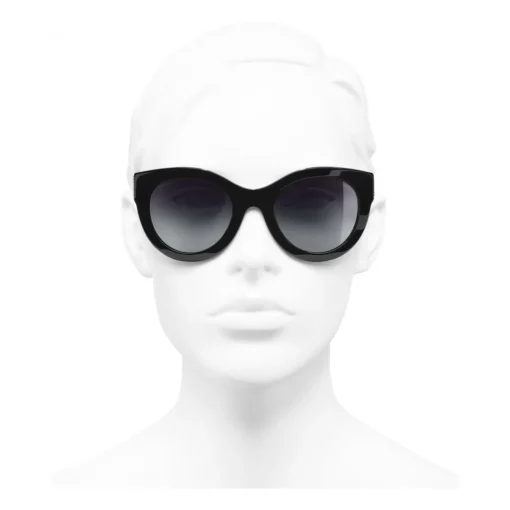 Chanel Sunglasses & Eyewear-- Butterfly Sunglasses - Black Gray Gradient - Eyewear - Avvenice