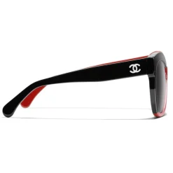 Chanel Sunglasses & Eyewear-- Butterfly Sunglasses - Black Coral Gray - Eyewear - Avvenice