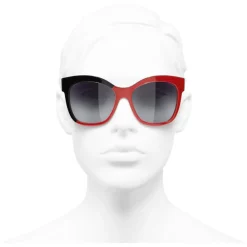 Chanel Sunglasses & Eyewear-- Butterfly Sunglasses - Black Coral Gray - Eyewear - Avvenice