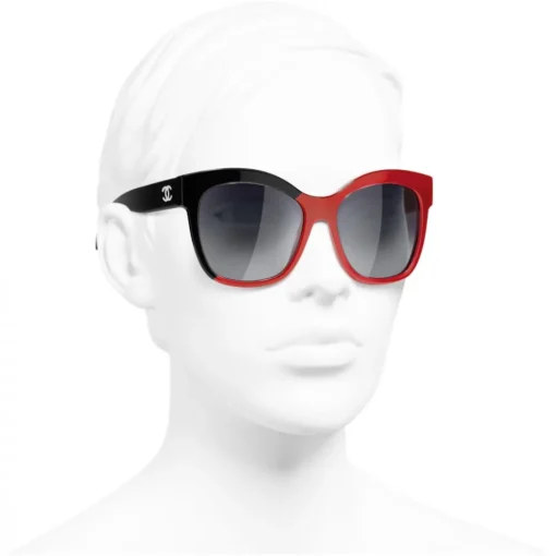 Chanel Sunglasses & Eyewear-- Butterfly Sunglasses - Black Coral Gray - Eyewear - Avvenice