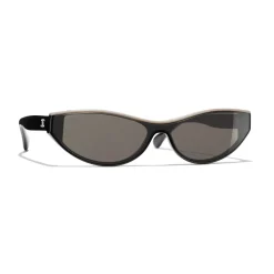 Chanel Sunglasses & Eyewear-- Cat Eye Sunglasses - Black Beige Brown - Eyewear - Avvenice