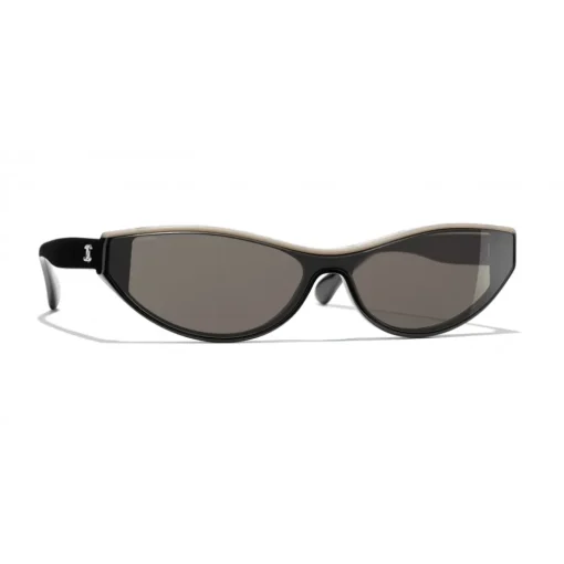 Chanel Sunglasses & Eyewear-- Cat Eye Sunglasses - Black Beige Brown - Eyewear - Avvenice