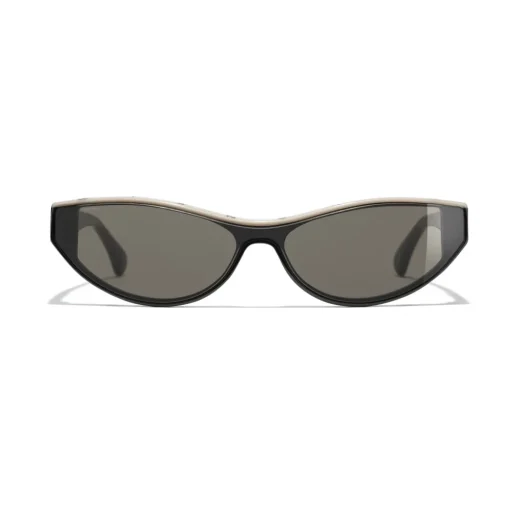 Chanel Sunglasses & Eyewear-- Cat Eye Sunglasses - Black Beige Brown - Eyewear - Avvenice