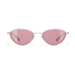 Chanel Sunglasses & Eyewear-- Cat Eye Sunglasses - Silver Burgundy - Eyewear - Avvenice