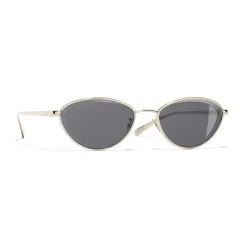 Chanel Sunglasses & Eyewear-- Cat Eye Sunglasses - Gold Gray - Eyewear - Avvenice