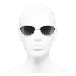 Chanel Sunglasses & Eyewear-- Cat Eye Sunglasses - Gold Gray - Eyewear - Avvenice