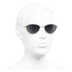 Chanel Sunglasses & Eyewear-- Cat Eye Sunglasses - Gold Gray - Eyewear - Avvenice