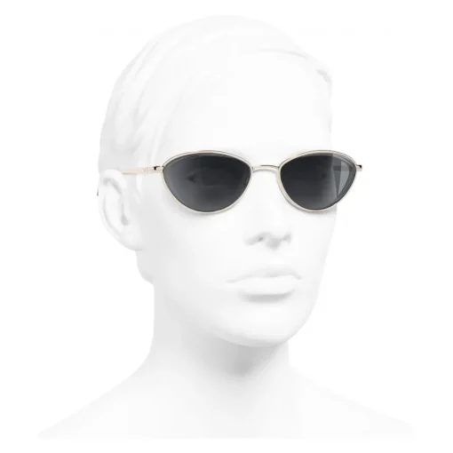 Chanel Sunglasses & Eyewear-- Cat Eye Sunglasses - Gold Gray - Eyewear - Avvenice