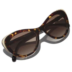 Chanel Sunglasses & Eyewear-- Cat Eye Sunglasses - Dark Tortoise Brown - Eyewear - Avvenice