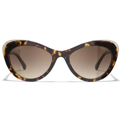 Chanel Sunglasses & Eyewear-- Cat Eye Sunglasses - Dark Tortoise Brown - Eyewear - Avvenice