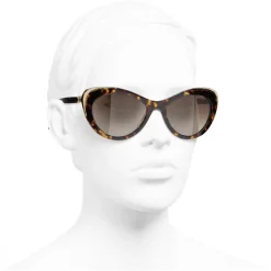 Chanel Sunglasses & Eyewear-- Cat Eye Sunglasses - Dark Tortoise Brown - Eyewear - Avvenice