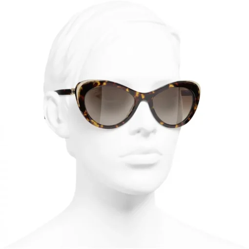 Chanel Sunglasses & Eyewear-- Cat Eye Sunglasses - Dark Tortoise Brown - Eyewear - Avvenice