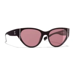 Chanel Sunglasses & Eyewear-- Cat Eye Sunglasses - Burgundy - Eyewear - Avvenice
