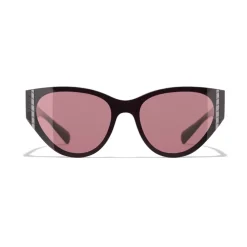 Chanel Sunglasses & Eyewear-- Cat Eye Sunglasses - Burgundy - Eyewear - Avvenice
