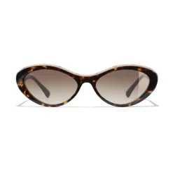 Chanel Sunglasses & Eyewear-- Oval Sunglasses - Dark Tortoise Brown - Eyewear - Avvenice