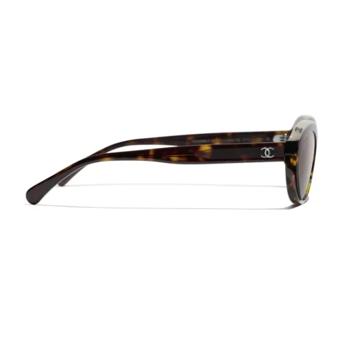 Chanel Sunglasses & Eyewear-- Oval Sunglasses - Dark Tortoise Brown - Eyewear - Avvenice