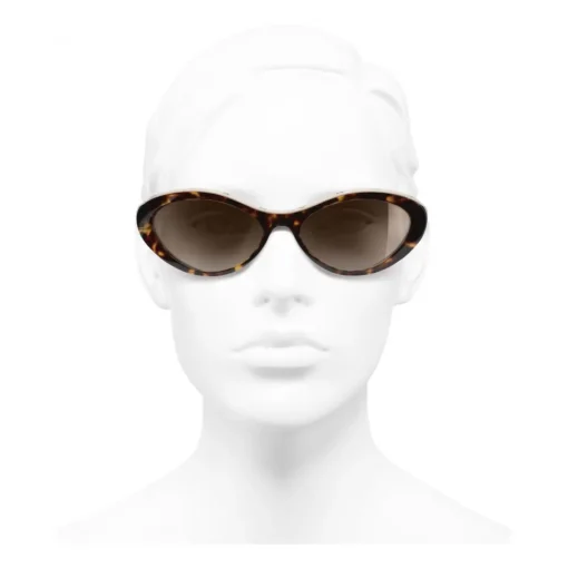 Chanel Sunglasses & Eyewear-- Oval Sunglasses - Dark Tortoise Brown - Eyewear - Avvenice