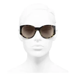 Chanel Sunglasses & Eyewear-- Oval Sunglasses - Green Tortoise Brown - Eyewear - Avvenice